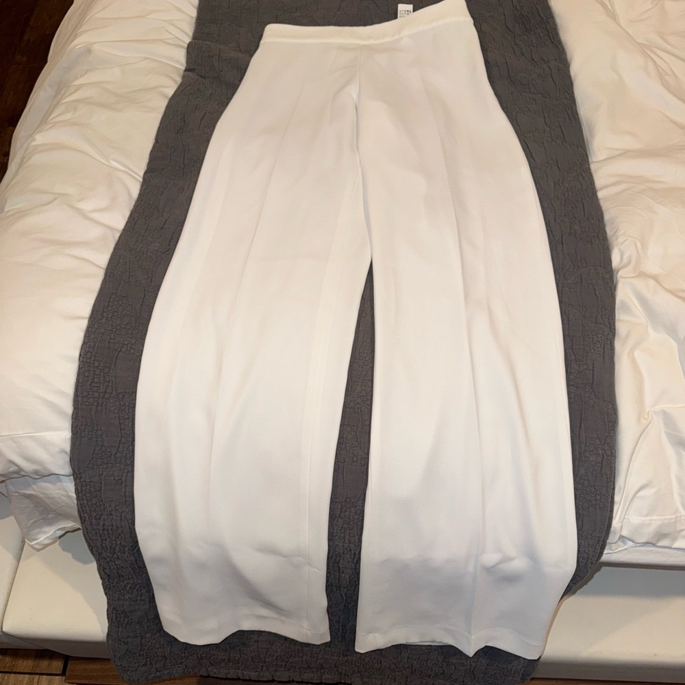 Zara White Wide-Leg Dress Pants